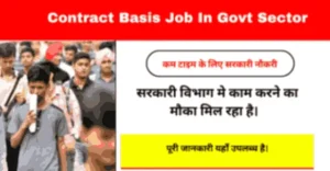 Contract Basis Job In Govt Sector