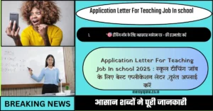 Application Letter For Teaching Job In school